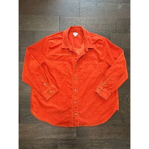 J.Crew Re-Imagined Corduroy Oversized Shirt 2X Burnt Orange Fall Shacket